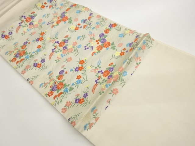 JAPANESE NAGOYA OBI / WOVEN AUTUMN FLOWERS